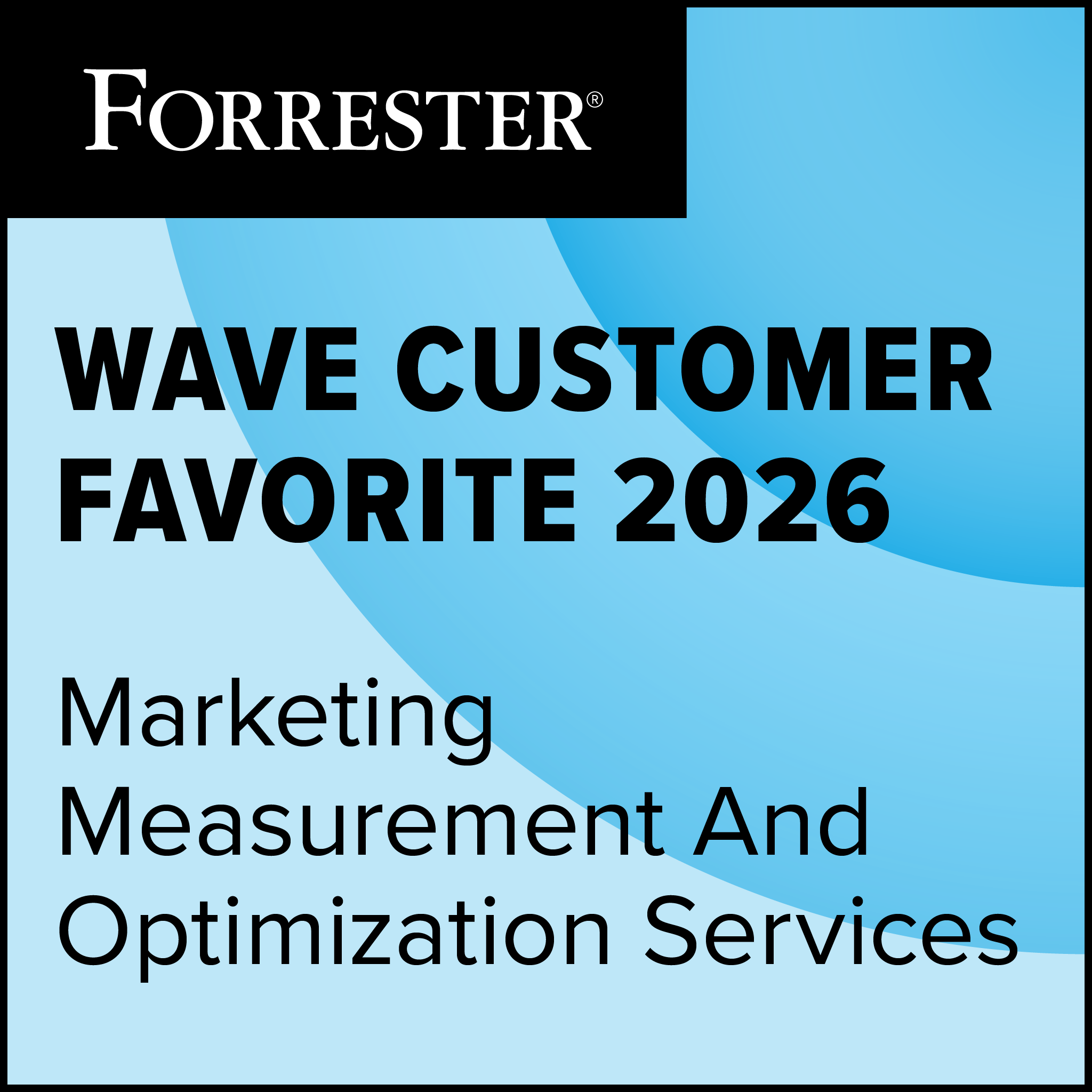 Ipsos MMA Customer Favorite The Forrester Wave Marketing Measurement and Optimization Services, Q1 2026 badge